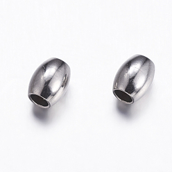Stainless Steel Color 304 Stainless Steel Beads, Oval, Stainless Steel Color, 5x4mm, Hole: 2mm