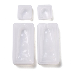 Белый Силиконовые формочки для зубной пасты своими руками, формы для пигментных трубок, для украшения своими руками, изготовление ювелирных изделий на основе смолы и эпоксидной смолы, белые, 19~54.5x19~28x6.5~10.5 мм