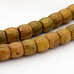 Shoushan Stone Natural Larderite Shoushan Tianhuang Stone Drum Bead Strands, 12x10mm, Hole: 2mm, about 40pcs/strand, 15.75 inch