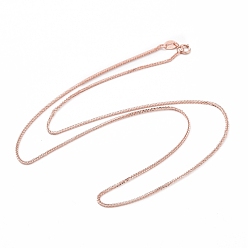 Rose Gold 925 Sterling Silver Wheat Chains Necklace for Women, Rose Gold, 15.75 inch(40cm)