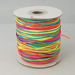 Разноцветный Нейлоновая нить, круглые, китайский вязать шнур, бисероплетение, для браслета решений, красочный, 1.5 мм, около 140 ярдов / рулон