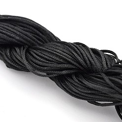 Negro Hilo de nylon cuerda de nylon para abalorios joyería, negro, 1 mm, aproximadamente 26.24 yardas (24 m) / paquete, 10 paquetes / bolsa, aproximadamente 262.46 yardas (240 m) / bolsa