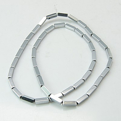 Silver Plated Non-Magnetic Synthetic Hematite Beads Strands, Silver Plated, 9x3x3mm, Hole: 1mm