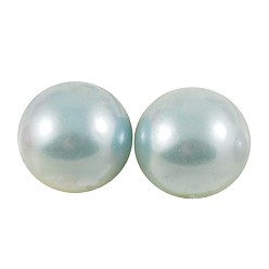 Aqua Cabochons en plastique imitation perle abs, demi-tour, Aqua, 10x5mm
