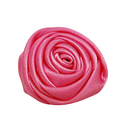 Rose Foncé Cabochons tissés à la main en tissu de polyester, rose, rose foncé, 29x29x14mm