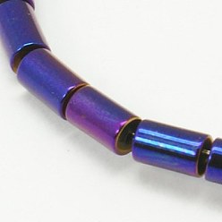 Purple Plated Non-magnetic Synthetic Hematite Beads Strands, Column, Purple Plated, 5x3mm, Hole: 0.5mm