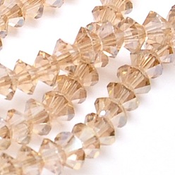 Blanc Navajo Perles en verre electroplate, plein éclat de la perle plaqué, facette, Toupie, navajo blanc, 6x4mm, Trou: 1mm