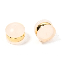 Real 18K Gold Plated TPE Plastic Ear Nuts, with 316 Surgical Stainless Steel Findings, Earring Backs, Half Round/Dome, Real 18k Gold Plated, 4x5.5mm