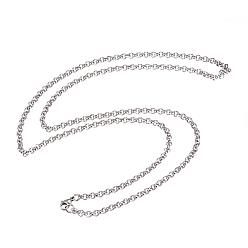 Stainless Steel Color 304 Stainless Steel Necklaces, with Lobster Clasps, Cable Chain Necklaces, Stainless Steel Color, 29.6 inch(75.2cm), 4mm
