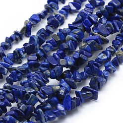 Lapis Lazuli Natural Lapis Lazuli Beads Strands, Grade A, Chip, 5~8mm, Hole: 1mm, about 33 inch(84cm)