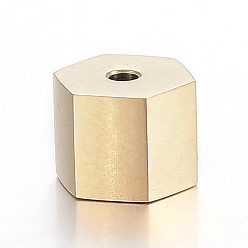 Золотой 304 из нержавеющей стали бусы, шестиугольник, золотые, 6.5x6x5 мм, отверстие : 1.2 мм