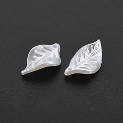 Creamy White ABS Plastic Imitation Pearl Beads, Leaf, Creamy White, 20x12x4mm, Hole: 1.2mm, about 1640pcs/500g