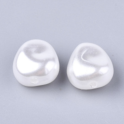 Marfil Cuentas de perlas de imitación de plástico abs ecológico, alto brillo, lágrima, blanco cremoso, 11x10x7 mm, agujero: 1.2 mm