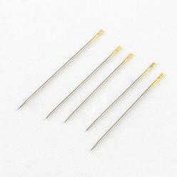 Platinum & Golden Iron Pins, Self-Threading Needles, Platinum & Golden, 36~42mm, Pin: 0.8mm, 12pcs/set