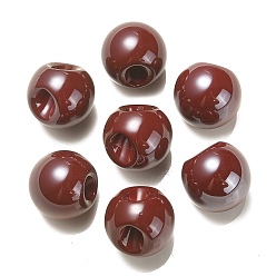 Dark Red Opaque Acrylic Beads, Round Ball Bead, Top Drilled, Dark Red, 19x19x19mm, Hole: 3mm