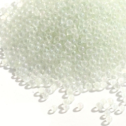 White Luminous DIY Nail Art Decoration Mini Glass Beads, Tiny Caviar Nail Beads, Glow In The Dark, Round, White, 2mm