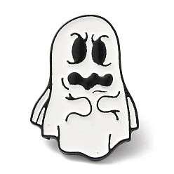 Ghost Épingles en émail sur le thème d'Halloween, broches en alliage de zinc noir pour vêtements de sac à dos, fantôme, 30x21x1.5mm