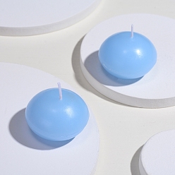 Light Sky Blue Paraffin Candles, Floating Candles, Scented Candles, Rondelle Shape, Party Accessories, Light Sky Blue, 42x26mm