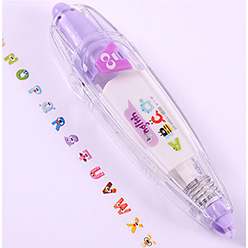 Violet ABS Decoration Tape Pen, Cute Correction Tape, DIY Scrapbooking Stickers, Violet, 11x2.7x2cm