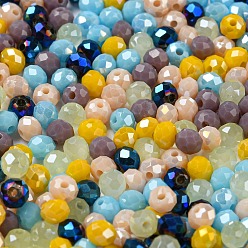 Sky Blue Glass Beads, Faceted, Rondelle, Sky Blue, 8x6mm, Hole: 1mm, about 1210pcs/500g
