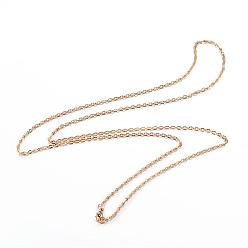 Oro 304 de acero inoxidable collares de cadena de cable, con cierre de langosta, dorado, 29.53 pulgada (75 cm), 2.5 mm
