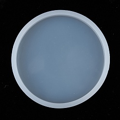 Blanco Moldes de silicona diy, moldes de resina, herramientas de molde de artesanía de arcilla, plano y redondo, blanco, 87x10 mm