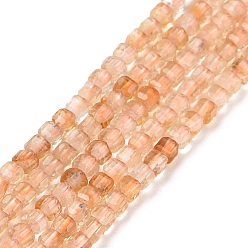 Citrine Natural Citrine Beads Strands, Faceted, Cube, 2.5x2.5x2.5mm, Hole: 0.5mm, about 186~188pcs/strand, 15.16~15.35 inch(38.5~39cm)