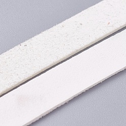 Blanc Cordon en faux suède plat un côté, dentelle de faux suède, blanc, 10x1.5mm, environ 1.09 yards (1m)/toron