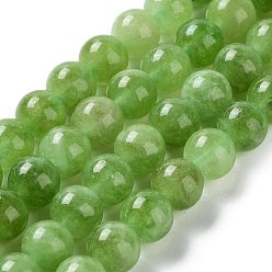 Amarillo de Verde Teñido natural malasia jade perlas hebras, rondo, verde amarillo, 8 mm, agujero: 1.2 mm, sobre 23 unidades / cadena, 7.28 pulgada (18.5 cm)