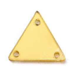 Gold Triangle Acrylic Mirror Sew on Rhinestones, Garments Accessories, Multi-Strand Links, Gold, 14x16x1.3mm, Hole: 1.2mm