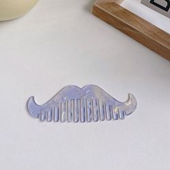 Lilac Cellulose Acetate Hair Combs, Mustache Shape, Lilac, 40x110mm