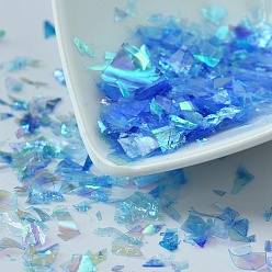 Aciano Azul Lentejuelas de caramelo de plástico / chip de paillette, relleno de resina uv, para la fabricación de joyas de resina epoxi, azul aciano, 2~20x2~16 mm, sobre 20 g / bolsa