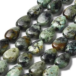 Turquoise Africaine Brins de perles turquoises africaines naturelles (jaspe), larme, 14x10x4.5~5mm, Trou: 1mm, Environ 28~29 pcs/chapelet, 15.55~15.83 pouce (39.5~40.2 cm)