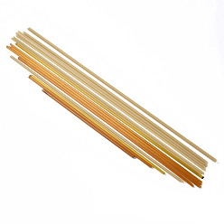 Coffee COE 85 Fusible Glass Rods, for DIY Creative Fused Glass Art Pieces, Coffee, 173~500x2~5.5mm, about 13pcs/bundle
