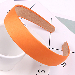 Orange Wide Cloth Hair Bands, Solid Simple Hair Accessories for Women, Orange, 145x130x28mm