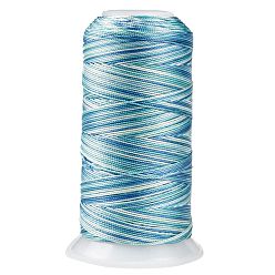 Cielo Azul Hilo de coser de poliéster redondo teñido en segmentos, para coser a mano y a máquina, bordado de borlas, el cielo azul, 3 -capa 0.2 mm, sobre 1000 m / rollo