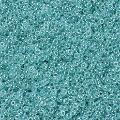 (RR536) Aqua Green Ceylan Perles rocailles miyuki rondes, perles de rocaille japonais, (rr 536) ceylon vert aqua, 11/0, 2x1.3mm, trou: 0.8 mm, sur 1100 pcs / bouteille, 10 g / bouteille