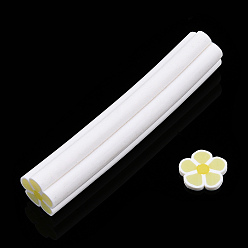 Pale Goldenrod Luminous Handmade Polymer Clay Nail Art Decoration, Fashion Nail Care, No Hole Tubes, Flower, Pale Goldenrod, 47~50x8~10x8~10mm