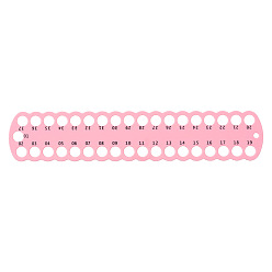 Pink Soporte de hilo de punto de cruz de plástico, organizador de hilo de bordar, placa de bobinado, tablero de accesorios de costura con 37 agujeros, rosa, 60x300 mm