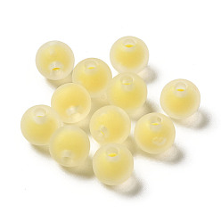 Jaune Perles acryliques transparentes, givré, Perle en bourrelet, ronde, jaune, 8x7mm, Trou: 2mm, environ: 1724 pcs / 500 g