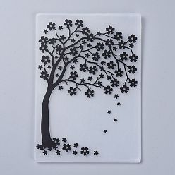 Tree of Life Plastic Embossing Folders, Concave-Convex Embossing Stencils, for Handcraft Photo Album Decoration, Tree of Life Pattern, 148x105x2mm