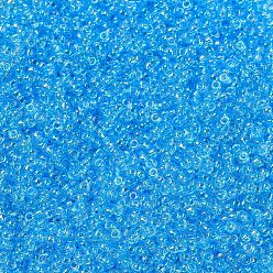(RR260) Aqua transparente AB Cuentas de rocailles redondas miyuki, granos de la semilla japonés, 11/0, (rr 260) aqua transparente ab, 2x1.3 mm, Agujero: 0.8 mm, sobre 5500 unidades / 50 g