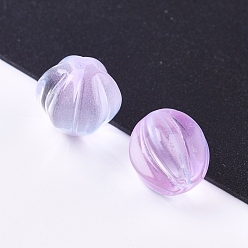 Purple Imitation Jade Glass Beads, Pumpkin, Purple, 10.5mm, Hole: 1mm