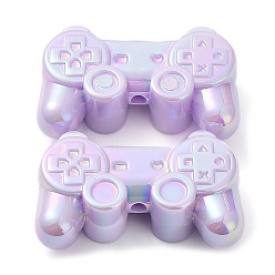 Lilac UV Plating Opaque Acrylic Beads, Game Machine, Iridescent, Lilac, 24x38.5x12mm, Hole: 2.5mm