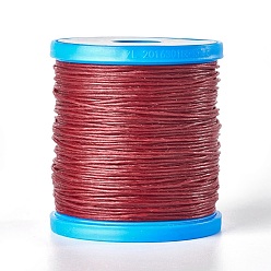 Dark Red Round Waxed Cords, Micro Macrame Cord, Polyester Leather Sewing Thread, for Bracelets Making, Beading, Crafting, Bookbinding , Dark Red, 1mm, about 87.48 yards(80m)/roll