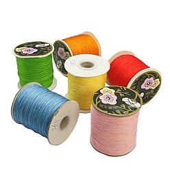 Color mezclado Hilo de nylon, cable de la joyería de encargo de nylon para la elaboración de joyas tejidas, color mezclado, 0.8 mm, aproximadamente 131.23 yardas (120 m) / rollo