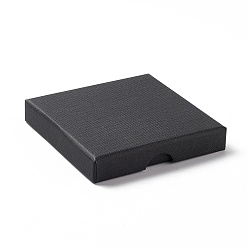 Noir Papier avec tapis éponge boîtes à colliers, carrée, noir, 9x9x1.6 cm, Diamètre intérieur: 8.3x8.3x1 cm