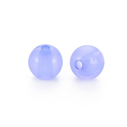 Средний Синий Шифер Имитации акриловых шариков желе, круглые, средний грифельно-синий, 8x7.5 мм, отверстие : 1.8 мм, Около 1745 шт / 500 г