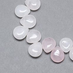 Quartz Rose Null, perles percées, larme, 12x9~10x5~6mm, Trou: 1mm, Environ 33 pcs/chapelet, 9.84 pouce
