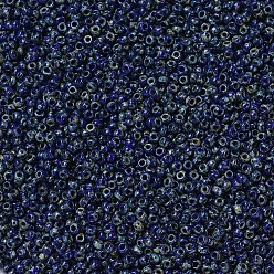 (RR4518) Opaque Foncé Blue Picasso Perles rocailles miyuki rondes, perles de rocaille japonais, (rr 4518) picasso cobalt opaque, 11/0, 2x1.3mm, trou: 0.8 mm, sur 1100 pcs / bouteille, 10 g / bouteille